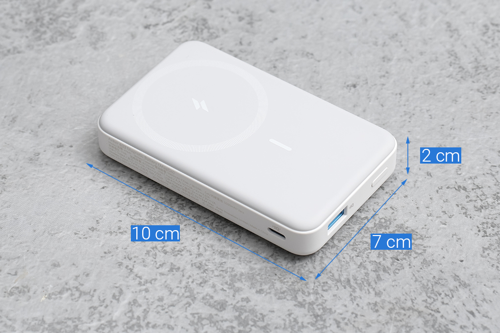 Pin sạc dự phòng 10000mAh không dây Magnetic Type C PD QC 3.0 20W Anker MagGo A1641 Màu Trắng
