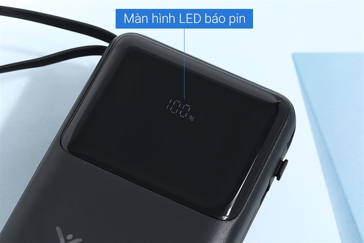 Pin sạc dự phòng Polymer 20000mAh Type C PD QC 3.0 22.5W Xmobile S2032 kèm cáp Lightning và Type C Màu Đen