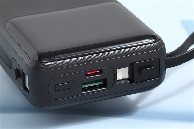 Pin sạc dự phòng Polymer 20000mAh Type C PD QC 3.0 22.5W Xmobile S2032 kèm cáp Lightning và Type C Màu Đen