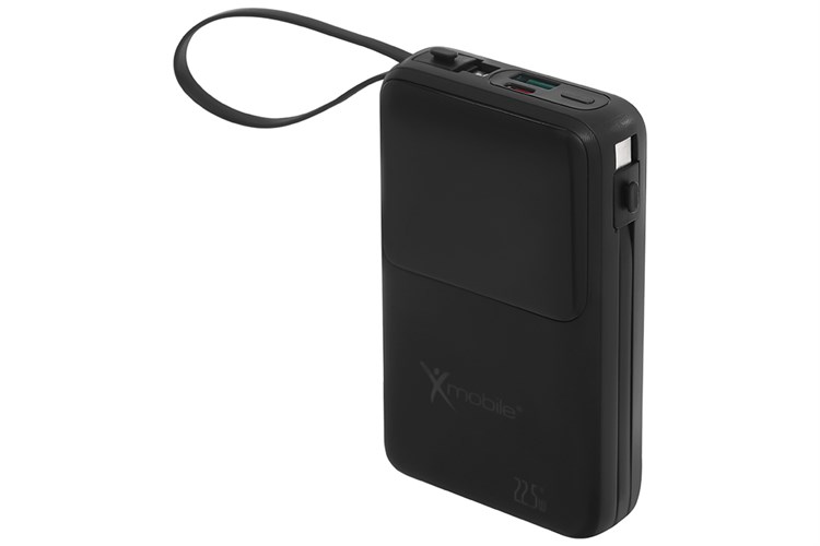 Pin sạc dự phòng Polymer 20000mAh Type C PD QC 3.0 22.5W Xmobile S2032 kèm cáp Lightning và Type C Màu Đen