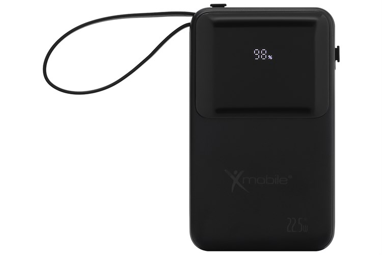 Pin sạc dự phòng Polymer 20000mAh Type C PD QC 3.0 22.5W Xmobile S2032 kèm cáp Lightning và Type C Màu Đen