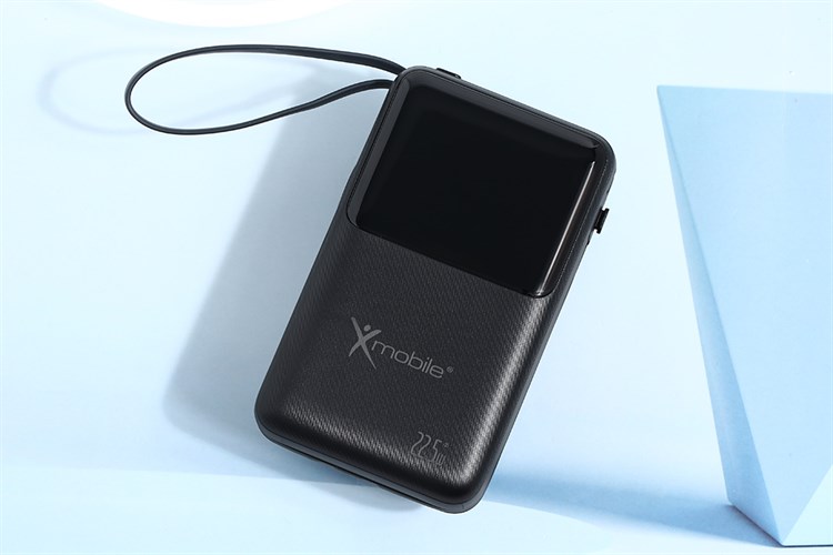 Pin sạc dự phòng Polymer 20000mAh Type C PD QC 3.0 22.5W Xmobile S2032 kèm cáp Lightning và Type C Màu Đen
