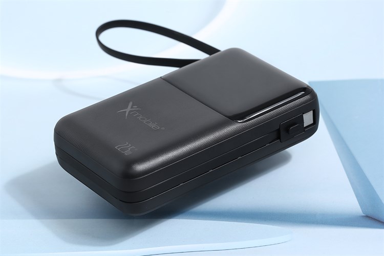 Pin sạc dự phòng Polymer 20000mAh Type C PD QC 3.0 22.5W Xmobile S2032 kèm cáp Lightning và Type C Màu Đen