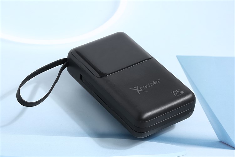 Pin sạc dự phòng Polymer 20000mAh Type C PD QC 3.0 22.5W Xmobile S2032 kèm cáp Lightning và Type C Màu Đen