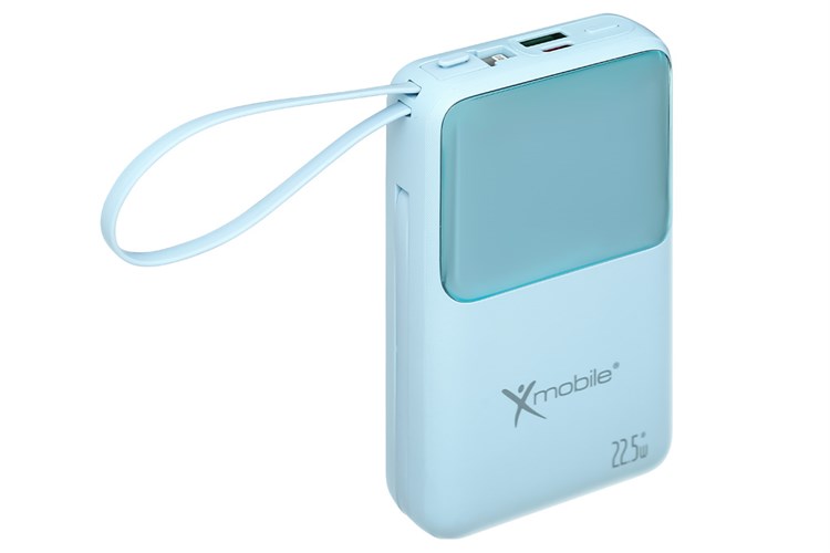 Pin sạc dự phòng Polymer 20000mAh Type C PD QC 3.0 22.5W Xmobile S2032 kèm cáp Lightning và Type C Màu Xanh