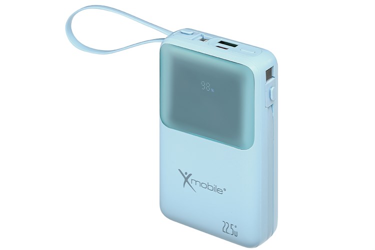 Pin sạc dự phòng Polymer 20000mAh Type C PD QC 3.0 22.5W Xmobile S2032 kèm cáp Lightning và Type C Màu Xanh