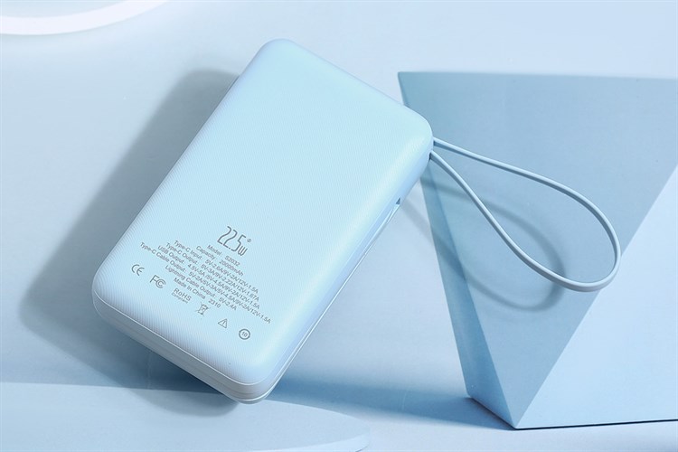 Pin sạc dự phòng Polymer 20000mAh Type C PD QC 3.0 22.5W Xmobile S2032 kèm cáp Lightning và Type C Màu Xanh