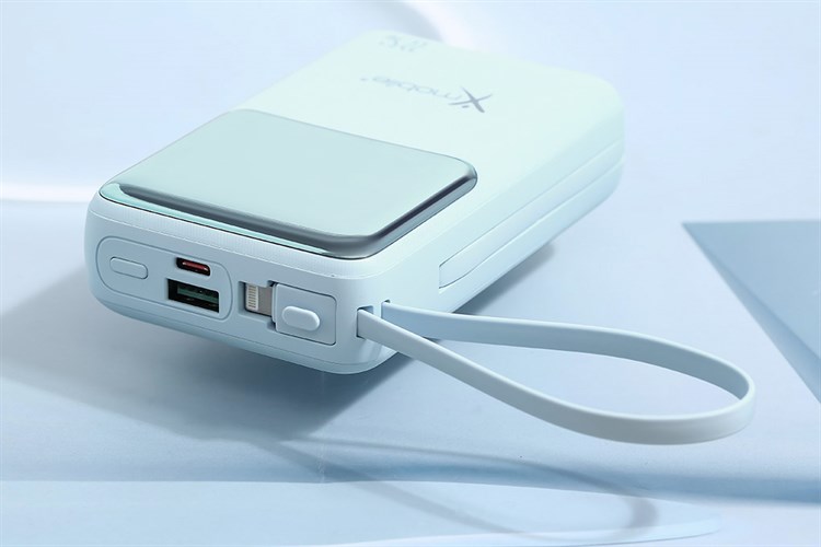 Pin sạc dự phòng Polymer 20000mAh Type C PD QC 3.0 22.5W Xmobile S2032 kèm cáp Lightning và Type C Màu Xanh