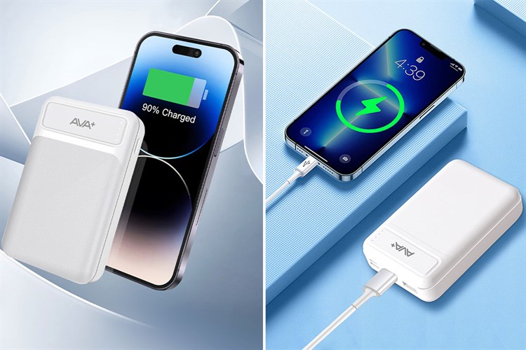 Pin sạc dự phòng Polymer 10000mAh 10.5W AVA+ GN-05 Màu Trắng