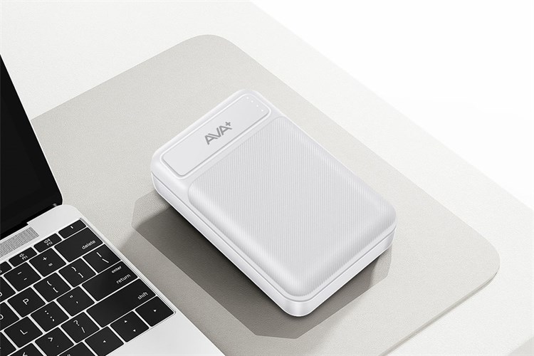 Pin sạc dự phòng Polymer 10000mAh 10.5W AVA+ GN-05 Màu Trắng