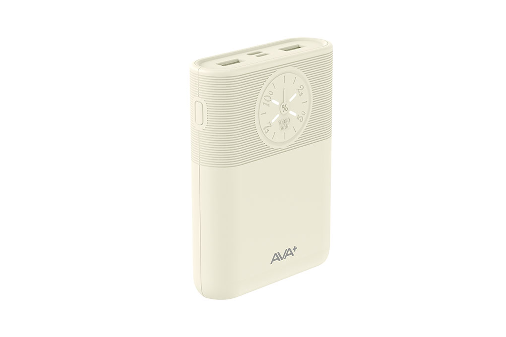 Pin sạc dự phòng Polymer 10000mAh 12W AVA+ DS266C Màu Vàng nhạt