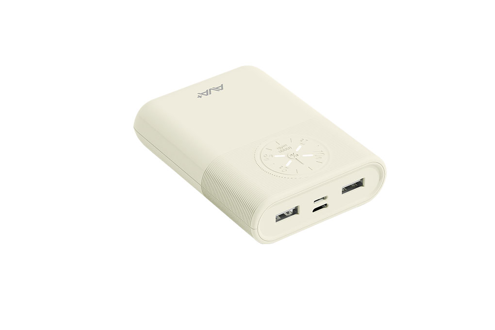Pin sạc dự phòng Polymer 10000mAh 12W AVA+ DS266C Màu Vàng nhạt