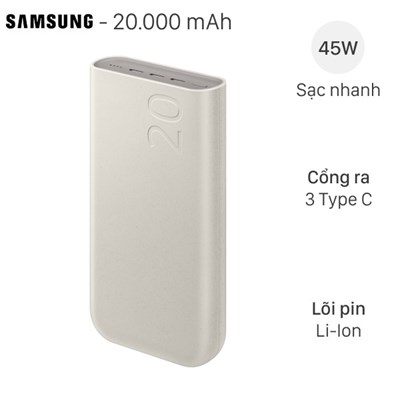 Pin sạc dự phòng 20000mAh Type C PD 45W Samsung EB-P4520