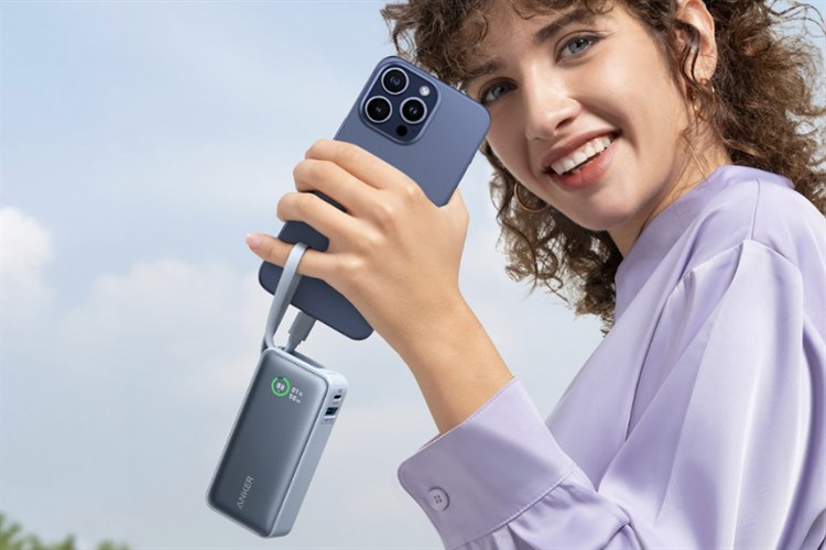 Pin sạc dự phòng 10000mAh Type C PD QC 3.0 30W Anker Nano A1259 kèm cáp Type C Màu Xanh