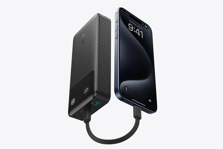 Pin sạc dự phòng 20000mAh Type C PD QC 3.0 30W Anker A1384 kèm Cáp Type C Màu Đen