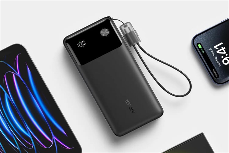 Pin sạc dự phòng 20000mAh Type C PD QC 3.0 30W Anker A1384 kèm Cáp Type C Màu Đen