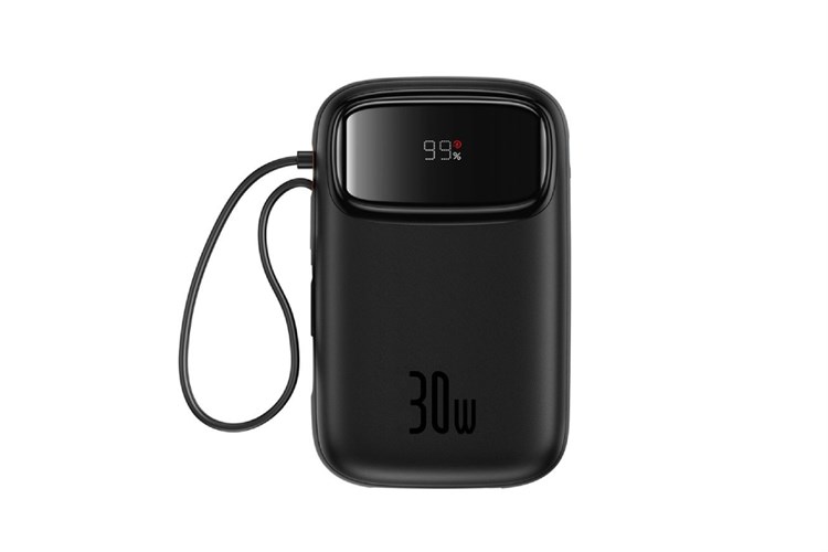 Pin sạc dự phòng Polymer 10000mAh Type C PD 30W Baseus Qpow 2 PPQD4-10C kèm Cáp Type C Màu Đen