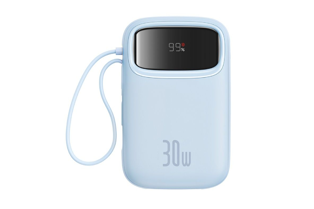 Pin sạc dự phòng Polymer 10000mAh Type C PD 30W Baseus Qpow 2 PPQD4-10C kèm Cáp Type C