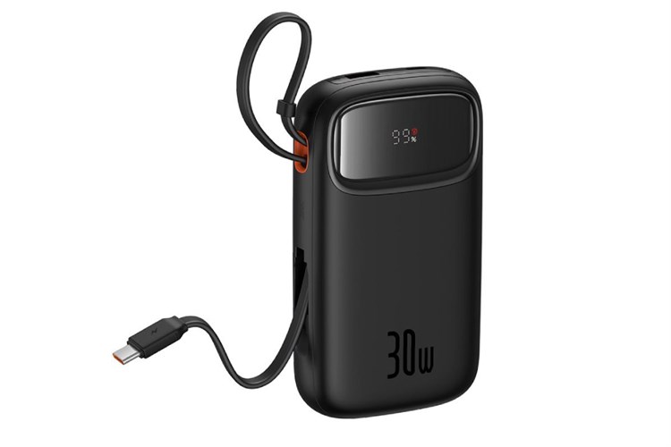 Pin sạc dự phòng Polymer 20000mAh Type C PD 30W Baseus Qpow 2 PPQD4-20C kèm Cáp Type C Màu Đen