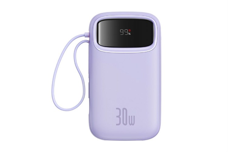 Pin sạc dự phòng Polymer 20000mAh Type C PD 30W Baseus Qpow 2 PPQD4-20C kèm Cáp Type C Màu Tím