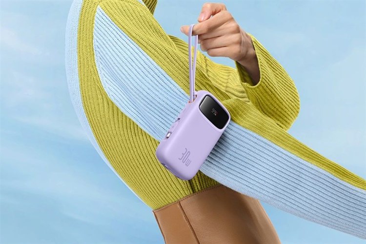 Pin sạc dự phòng Polymer 20000mAh Type C PD 30W Baseus Qpow 2 PPQD4-20C kèm Cáp Type C Màu Tím