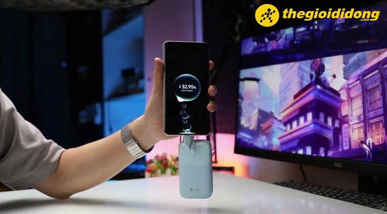 Pin sạc dự phòng 10000mAh Type C PD QC 3.0 22.5W Xmobile JP325 kèm Cáp Lightning và Cáp Type C