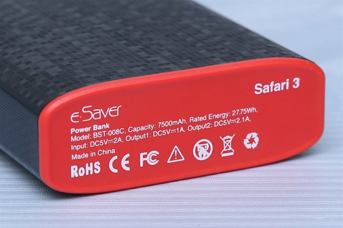 Pin sạc dự phòng 7.500 mAh eSaver Safari 3 Màu Đen