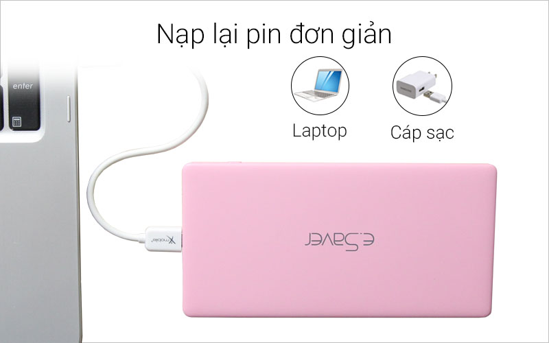 Pin sạc dự phòng Polymer 5000mAh eSaver JP85 - Dung lượng pin 5.000 mAh Pin sạc dự phòng Polymer 5000mAh eSaver JP85 - Dung lượng pin 5.000 mAh