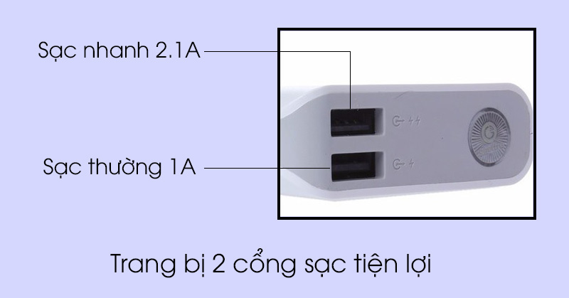 Pin sạc dự phòng 10000mah romoss Solo 5 - Nút bấm và cổng kết nối trên pin sạc