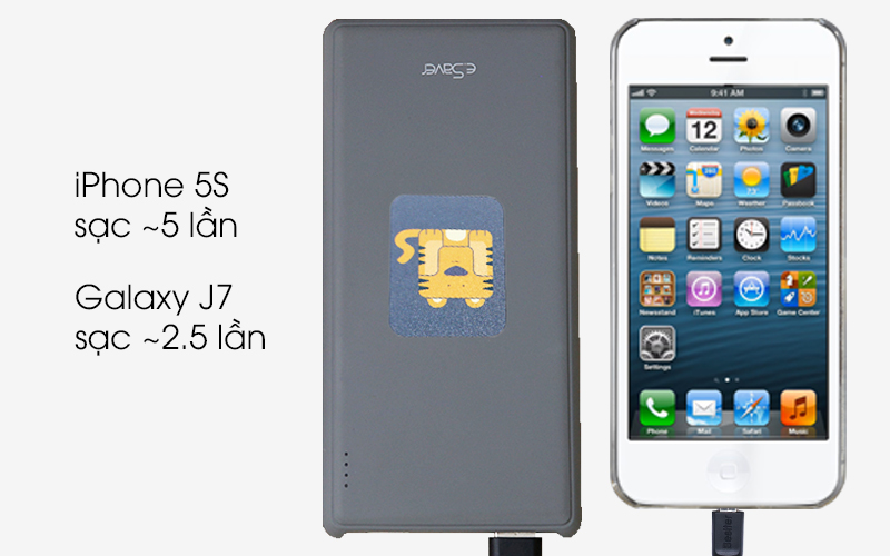 Pin sạc dự phòng Polymer 10000mah eSaver Maya 10 Gate 005Q - Dung lượng pin 10000 mAh