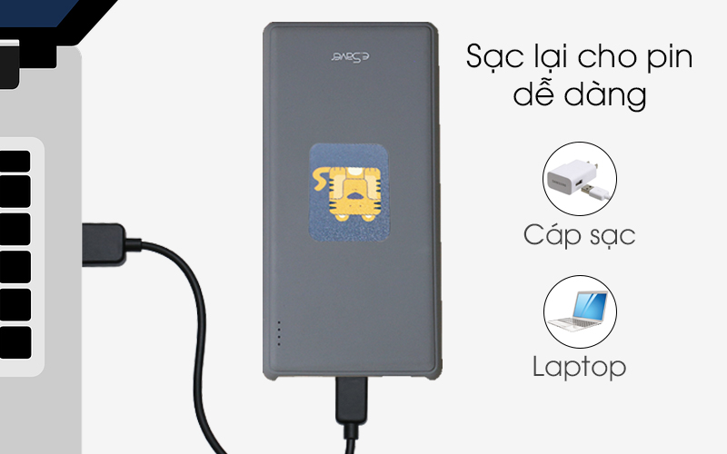 Pin sạc dự phòng Polymer 10000mah eSaver Maya 10 Gate 005Q - Thời gian đầy pin