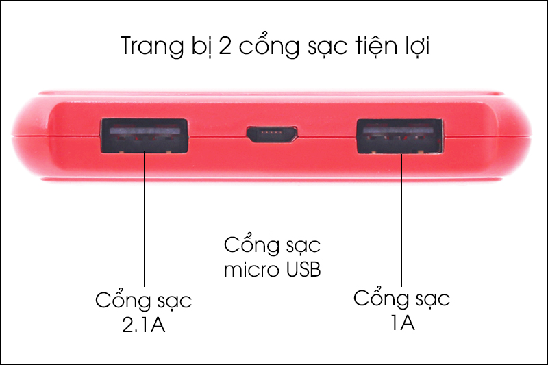 Pin sạc dự phòng Polymer 10000mah eSaver Maya 10 Gà Đỏ - Nút bấm và các cổng trên pin sạc Pin sạc dự phòng Polymer 10000mah eSaver Maya 10 Gà Đỏ - Nút bấm và các cổng trên pin sạc