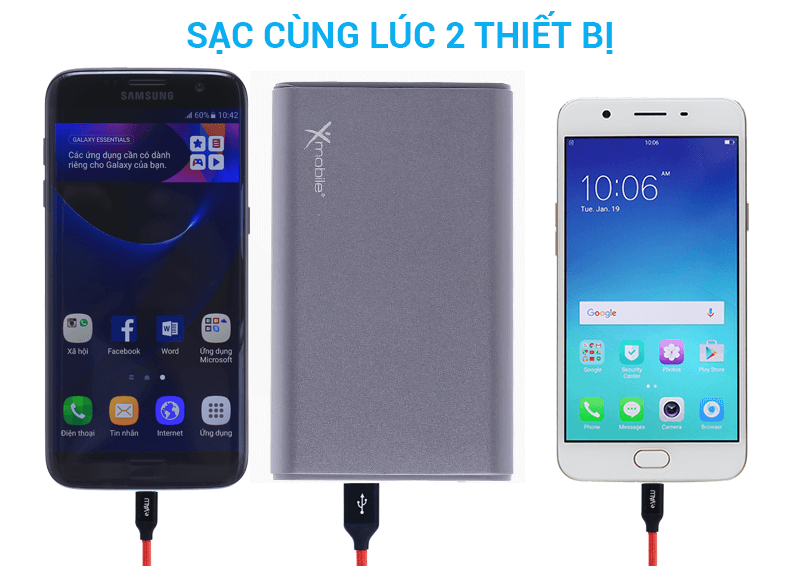 Sạc cùng lúc 2 thiết bị