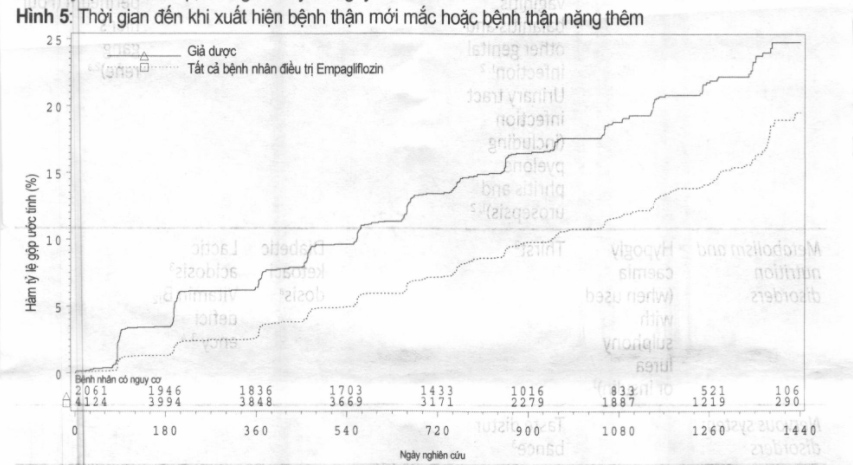 Hình 5: Thời gian đến khi xuất hiện bệnh thận mới mắc hoặc bệnh thận nặng thêm