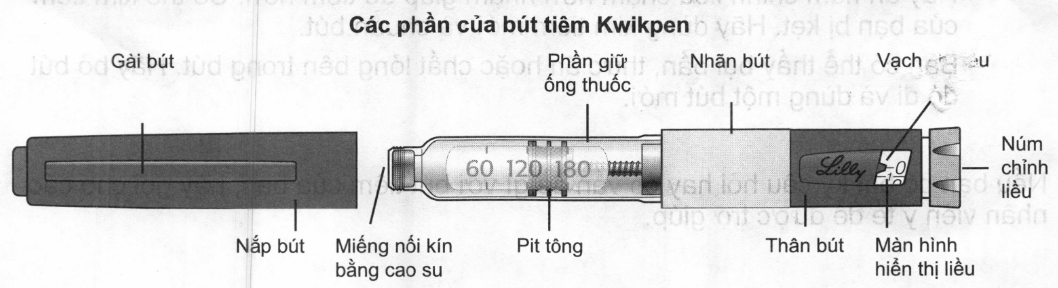 Các phần của bút tiêm Kwikpen