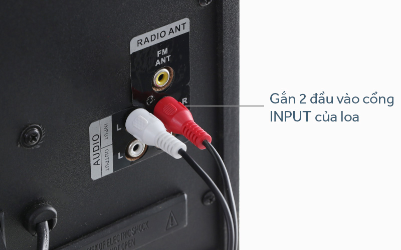 Cáp chuyển 2RCA sang 3.5mm Âm 30 cm e.VALU LRCA-01 - Cách sử dụng