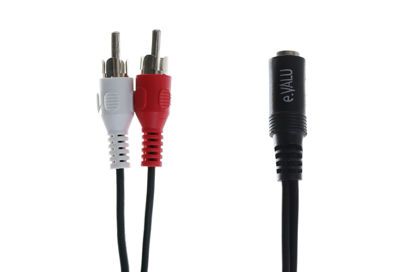 Cáp chuyển 2RCA sang 3.5mm Âm 30cm eValu LRCA-01