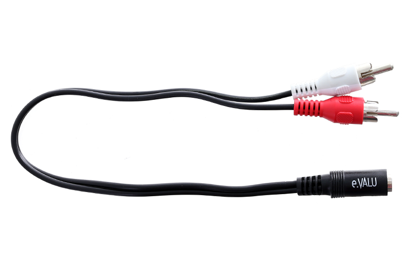 Cáp chuyển 2RCA sang 3.5mm Âm 30cm eValu LRCA-01