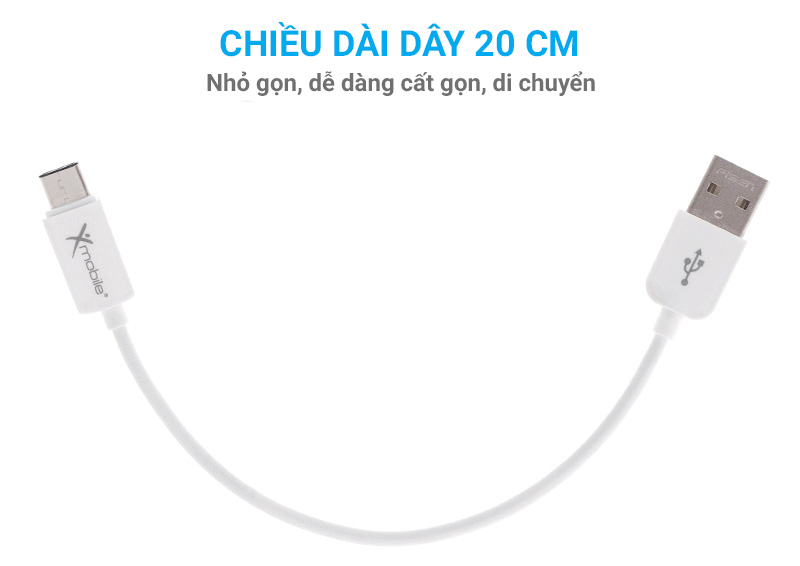 Dây cáp Type C 0.2 m Xmobile MU09-200 Dây cáp Type C 0.2 m Xmobile MU09-200