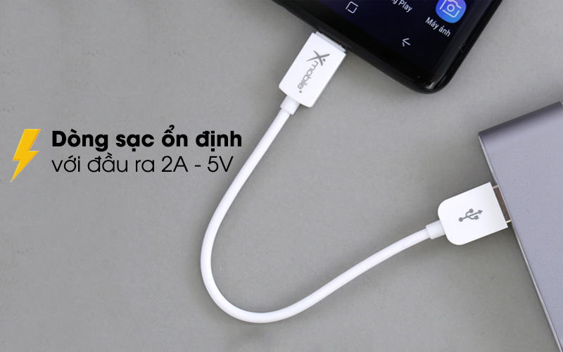 Dòng sạc ổn định với đầu ra 2A - 5V - Dây cáp Type-C 20 cm Xmobile MU09-200