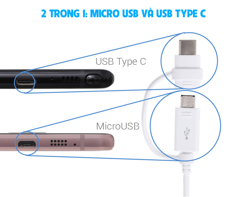 Cáp 2 in 1 Micro Type C 1.5m Samsung EP-DG930D Cáp 2 in 1 Micro Type C 1.5m Samsung EP-DG930D
