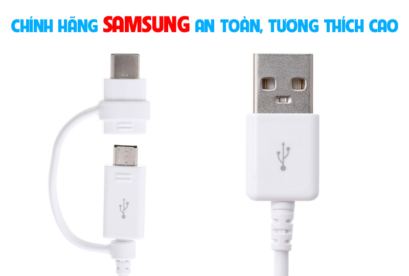 Cáp 2 in 1 Micro Type C 1.5m Samsung EP-DG930D Cáp 2 in 1 Micro Type C 1.5m Samsung EP-DG930D