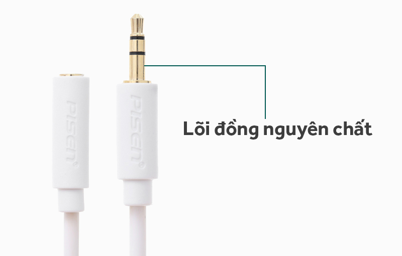 Thiết kế của cáp nối dài 3.5mm của Pisen YP04 Thiết kế của cáp nối dài 3.5mm của Pisen YP04