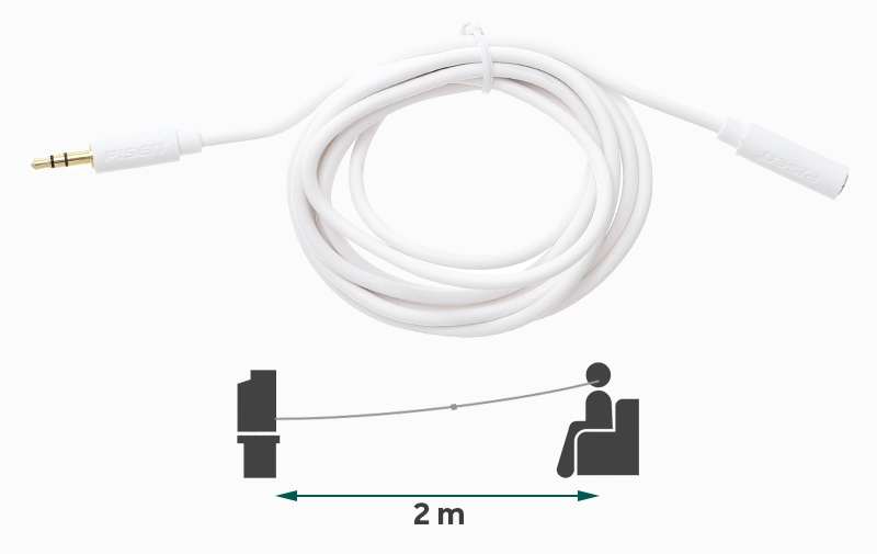 Cable - ខ្សែកាប 3.5mm 2m Pisen YP04 Cable - ខ្សែកាប 3.5mm 2m Pisen YP04
