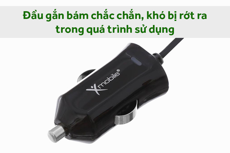 Sạc xe hơi Type-C 2.4A 1 m Xmobile DS196-WB Đen