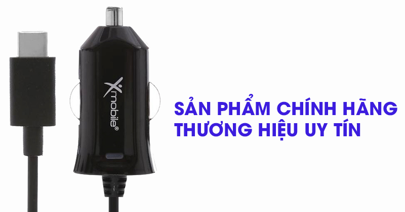 Sạc xe hơi Type C 2.4A 1m Xmobile DS196-WB Đen