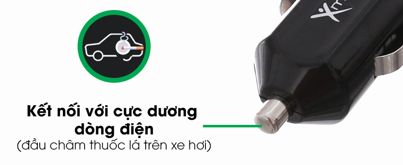 Sạc xe hơi Type C 2.4A 1m Xmobile DS196-WB Đen
