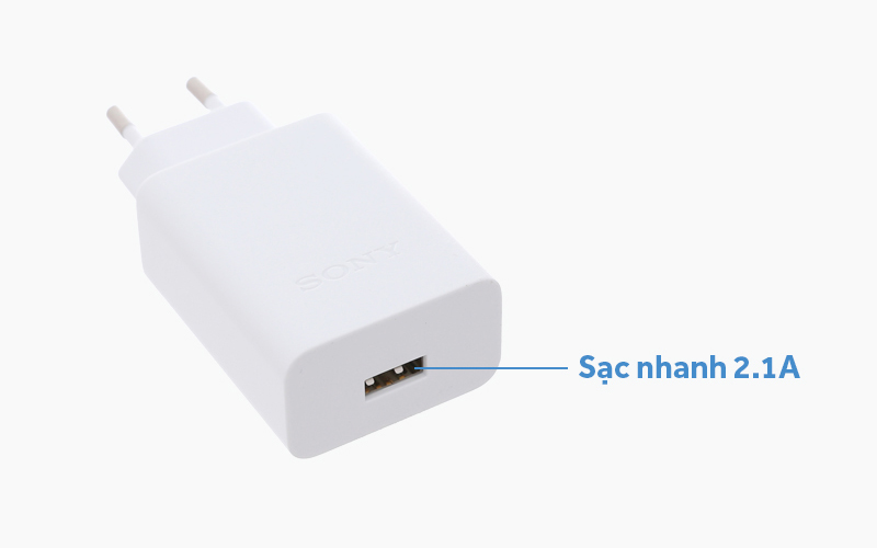 Nguồn ra tối đa 2.1A, giúp sạc nhanh chóng - Bộ Adapter sạc 2.1A kèm Cáp Type C 1.5m Sony CP-AD2A Nguồn ra tối đa 2.1A, giúp sạc nhanh chóng - Bộ Adapter sạc 2.1A kèm Cáp Type C 1.5m Sony CP-AD2A