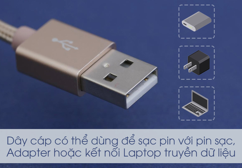 Cáp Lightning MFI 2 m Omars OMLC060P Gold