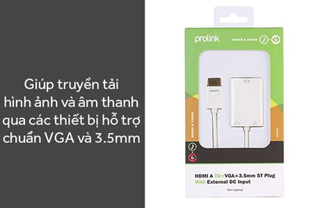 Bộ chuyển HDMI sang VGA/ 3.5mm/ Micro USB Prolink MP299A | vuivui.com